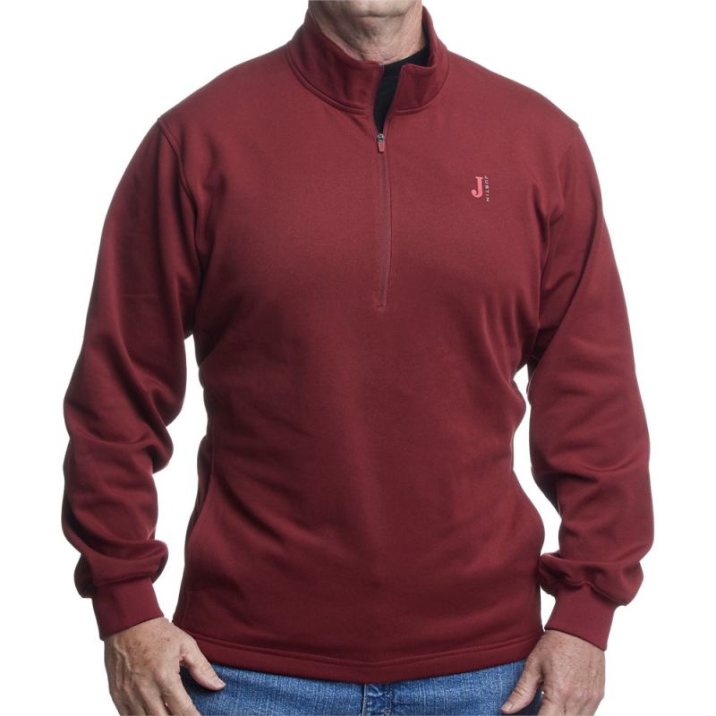 Justin | Men's Quarter Zip Fleece Pullover-Red Heather