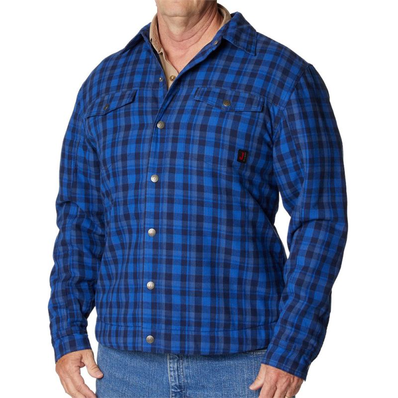 Justin | Men's Shirt Jacket-Navy Plaid