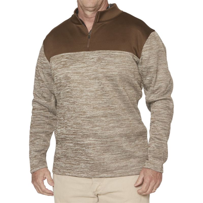 Justin | Men's Q-Zip Pullover-Khaki/brown - Click Image to Close