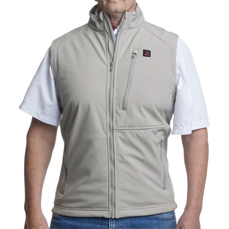 Justin | Men's Wind/Water Resisting Vest-Solid Stone