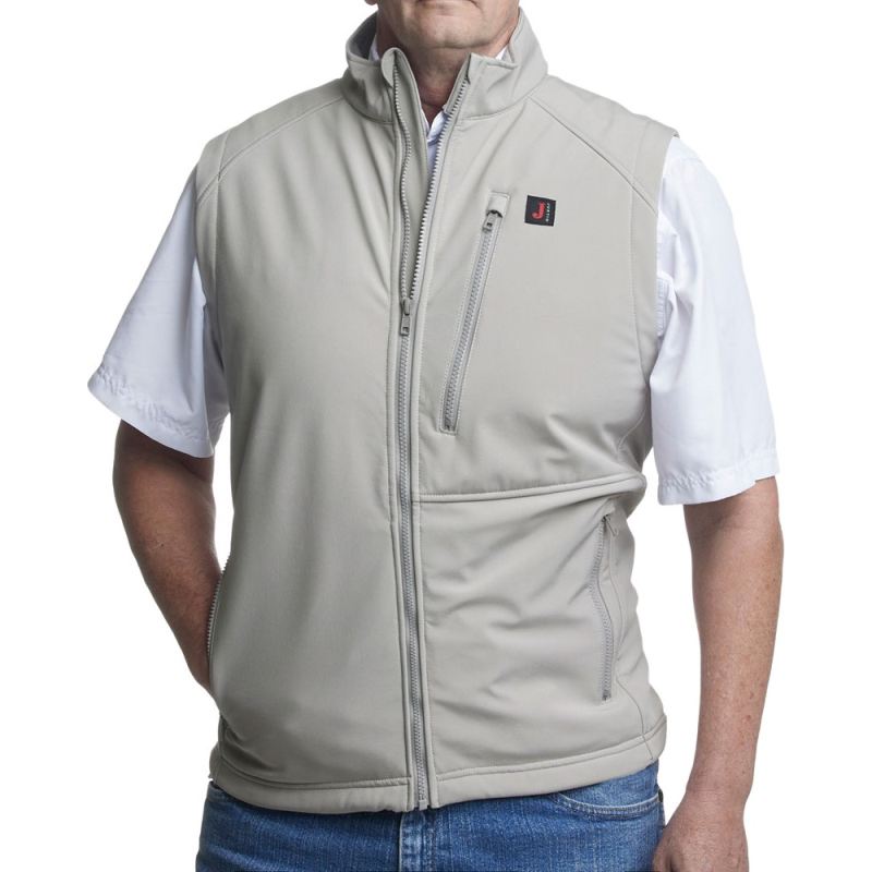 Justin | Men's Wind/Water Resisting Vest-Solid Stone