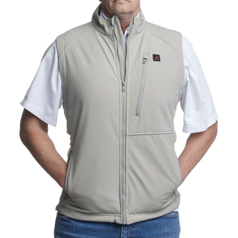 Justin | Men's Wind/Water Resisting Vest-Solid Stone