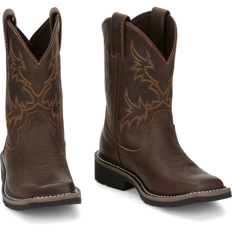 Justin | Kids Cattleman Brown - Click Image to Close