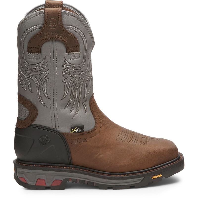 Justin | Men's Tanker Steel Toe Timber Brown