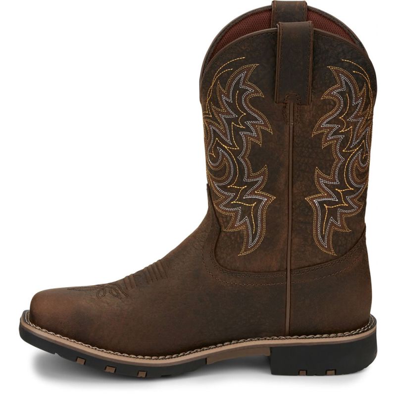 Justin | Men's Fireman Distressed Brown