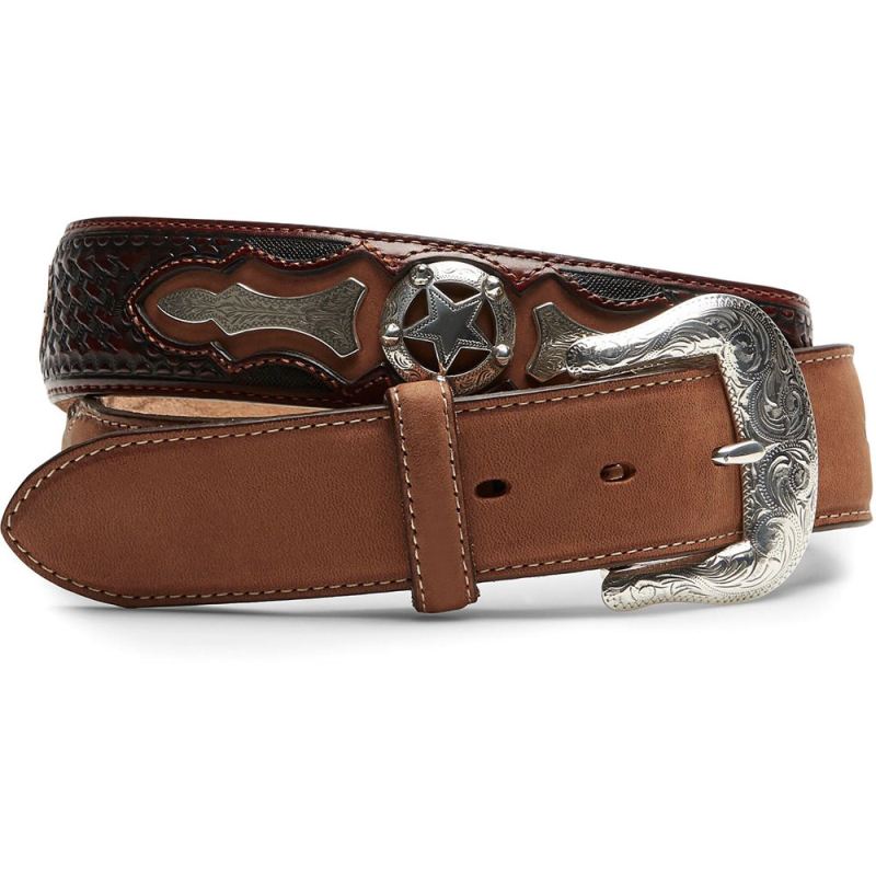 Justin | Men's Tan Odessa Star Belt Tan - Click Image to Close