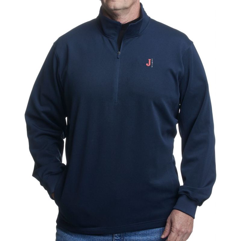 Justin | Men's Quarter Zip Fleece Pullover-Navy Heather