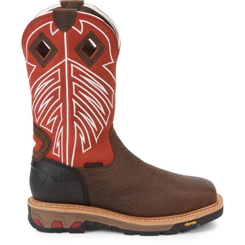 Justin | Men's Roughneck Steel Toe Walnut Brown