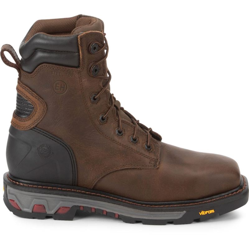 Justin | Men's Pipefitter Steel Toe Chocolate Brown