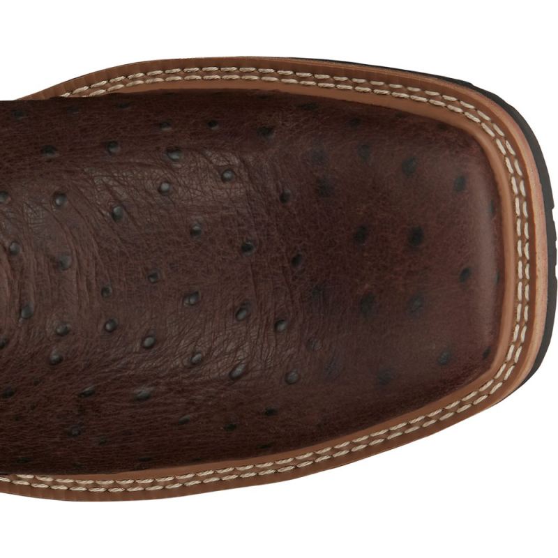 Justin | Men's Derrickman Brown Ostrich Print