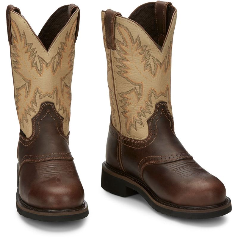 Justin | Men's Superintendent Steel Toe Golden Brown - Click Image to Close