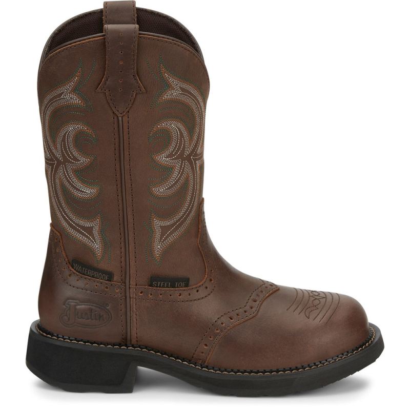 Justin | Women's Wanette Steel Toe Aged Bark