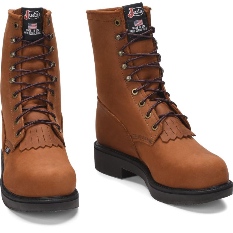 Justin | Men's Cargo Steel Toe Chestnut Brown