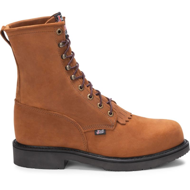 Justin | Men's Cargo Steel Toe Chestnut Brown