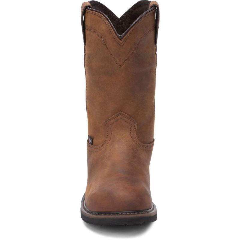 Justin | Men's Drywall Pull On Steel Toe Whiskey Brown