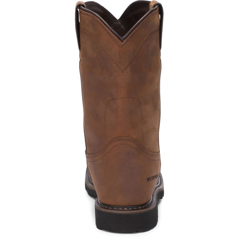 Justin | Men's Drywall Pull On Steel Toe Whiskey Brown