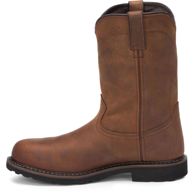 Justin | Men's Drywall Pull On Steel Toe Whiskey Brown