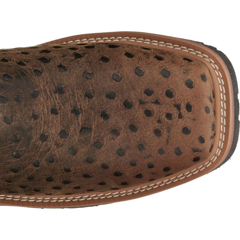 Justin | Men's Dalhart Nano Comp Toe Whiskey Ostrich Print