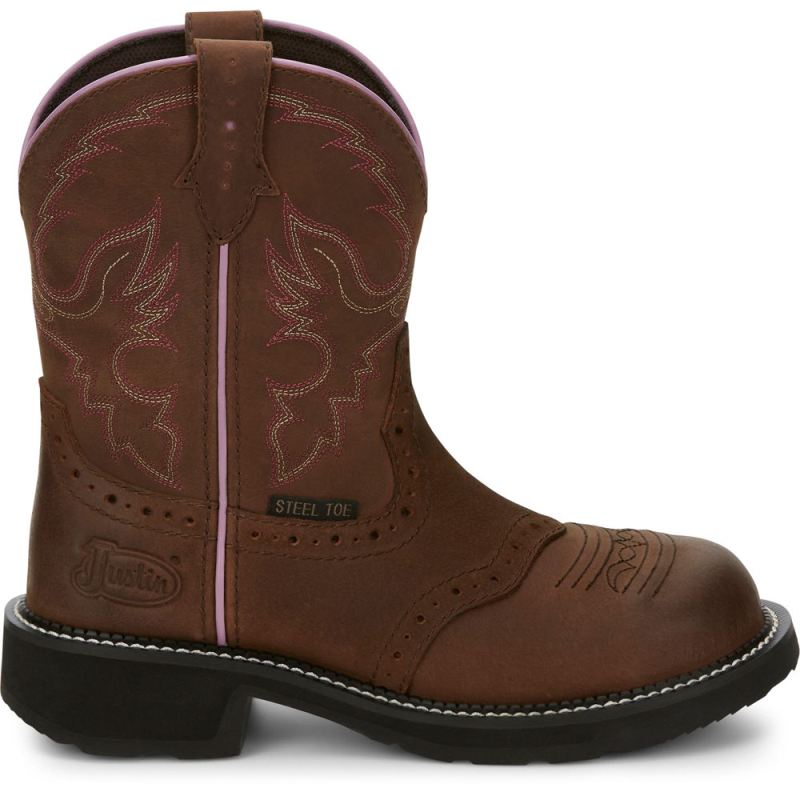 Justin | Women's Wanette Steel Toe Aged Bark