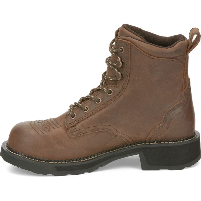 Justin | Women's Katerina Steel Toe Aged Bark