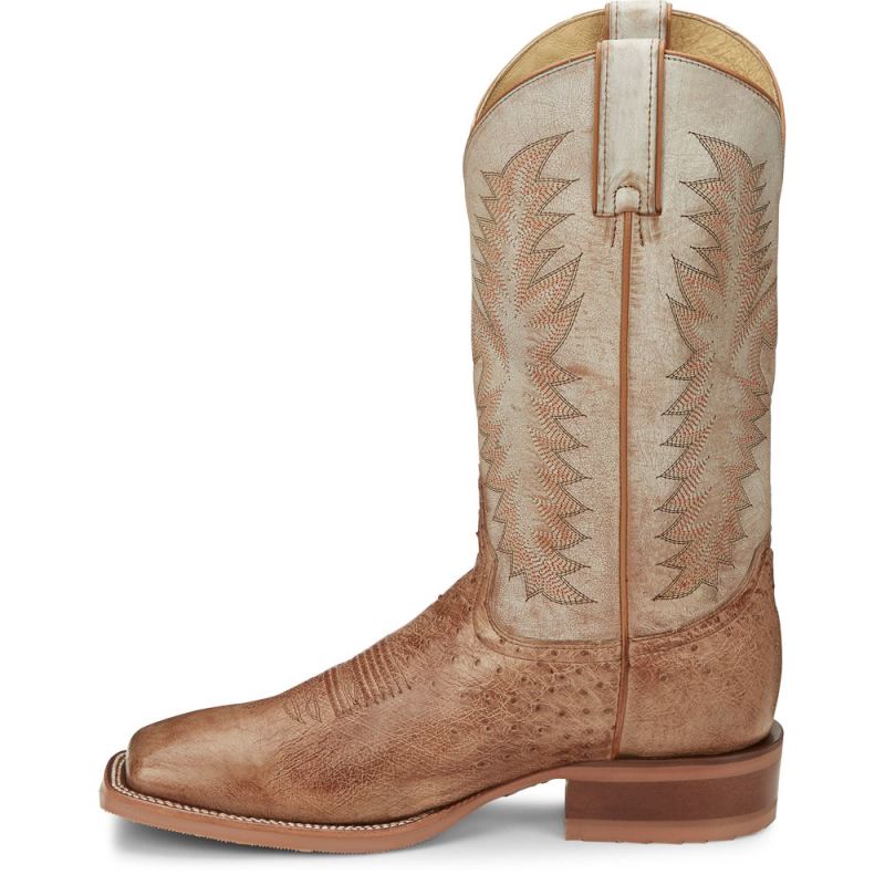 Justin | Men's Breck Vintage Tan Smooth Ostrich