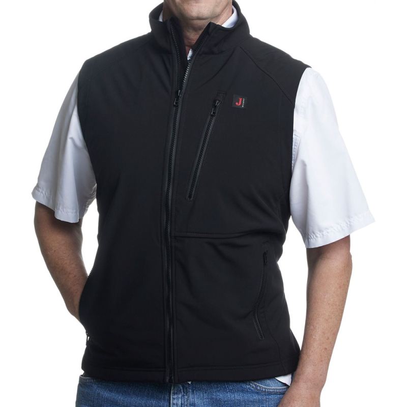 Justin | Men's Wind/Water Resisting Vest-Solid Black