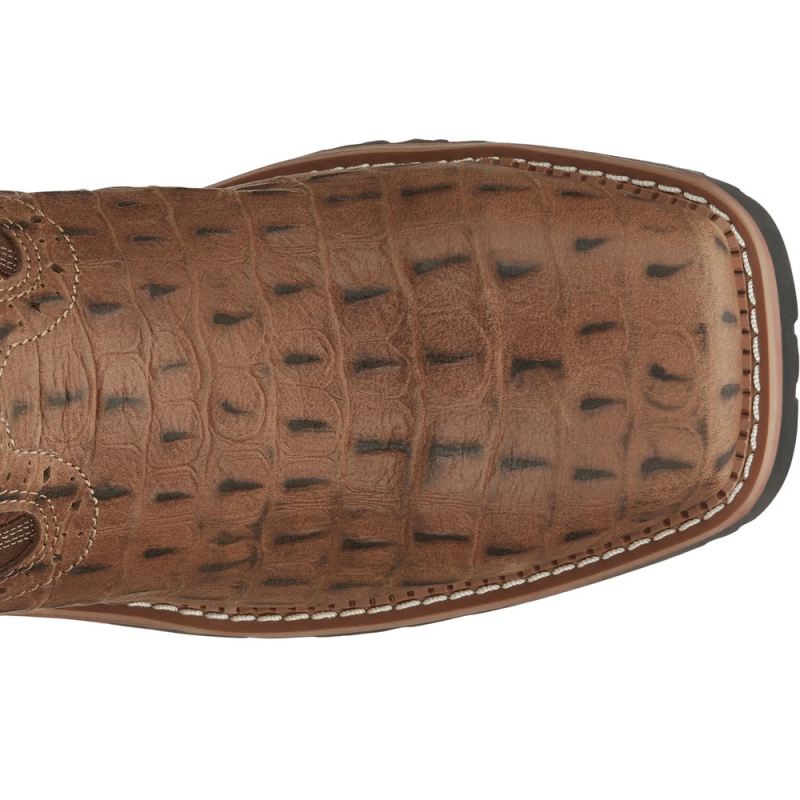 Justin | Men's Derrickman Comp Toe Caramel Croc Print