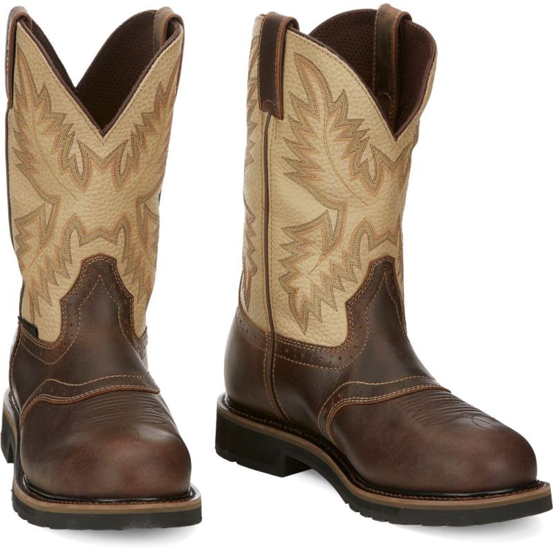 Justin | Men's Superintendent Safety Toe Golden Brown - Click Image to Close