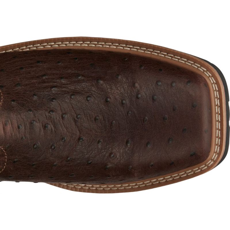 Justin | Men's Derrickman Comp Toe Brown Ostrich Print