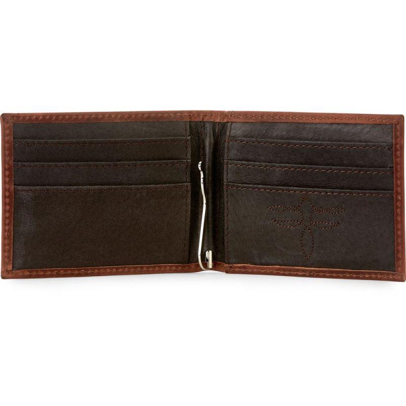 Justin | Men's Bifold Wallet W/Money Clip-Brown