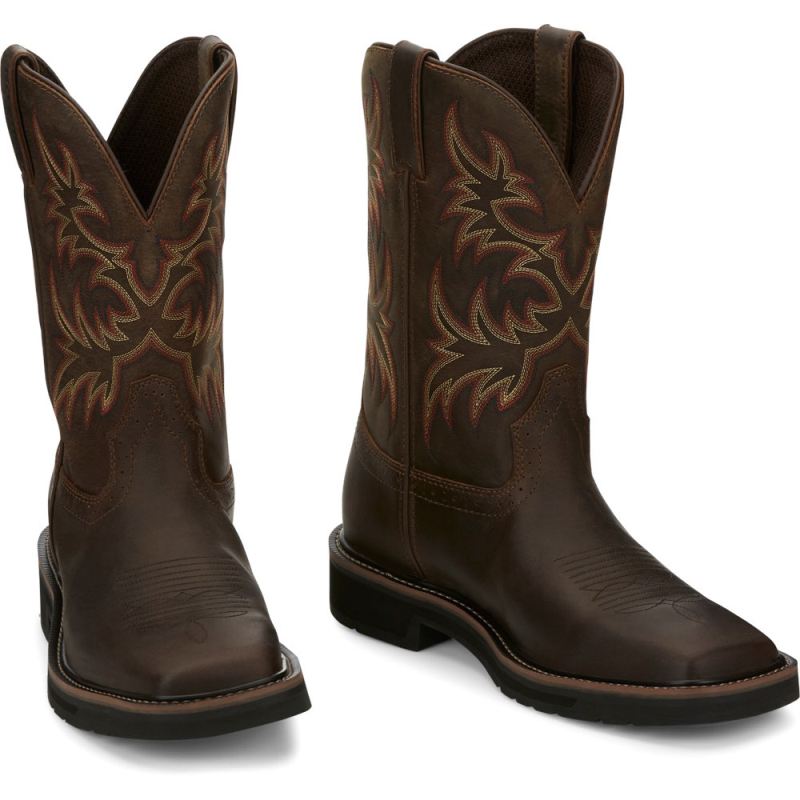 Justin | Men's Driller Dark Brown - Click Image to Close