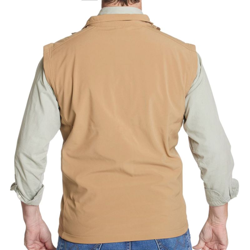 Justin | Men's Laminated Vest-British Khaki