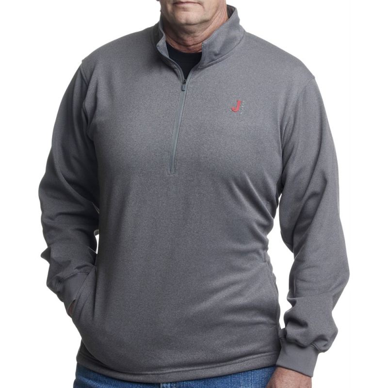 Justin | Men's Quarter Zip Fleece Pullover-Heather Charcoal