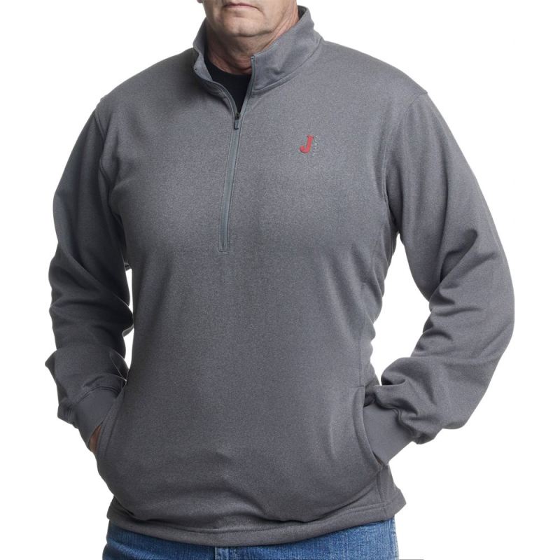 Justin | Men's Quarter Zip Fleece Pullover-Heather Charcoal