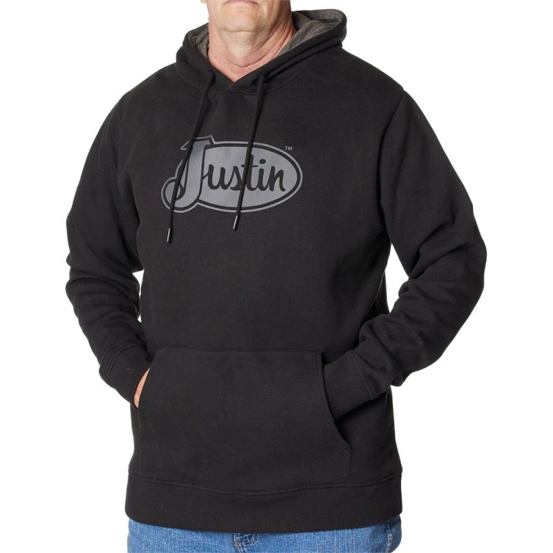 Justin | Men's Performance Fleece Hoodie-Black - Click Image to Close