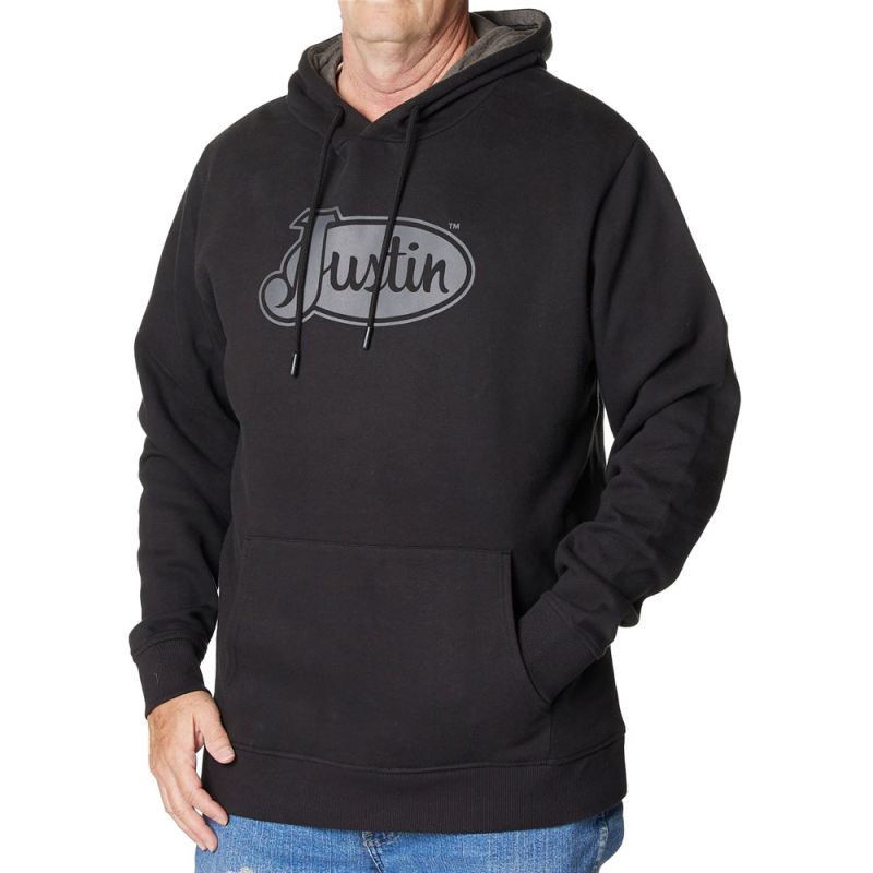 Justin | Men's Performance Fleece Hoodie-Black